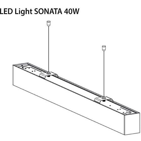 Lampa Led Sonata, 40W, IP20, 230V, lumina neutra (4000K), 4300 lumeni, unghi de iluminat 110, Include kit de suspensie, culoare neagra