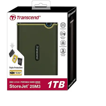 Hard disk extern Transcend 25M3G 1TB 2.5 inch USB 3.0 Black
