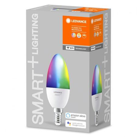 Bec Led Ledvance SMART+ WiFi Candle Multicolour, E14, 5W (40W), 230V, temperatura lumina reglabila 2700-6500K, 470 lumeni