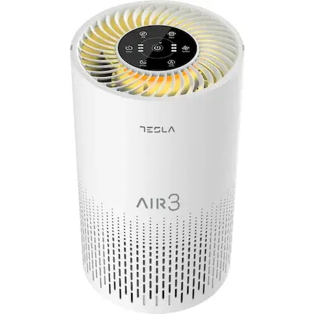 Purificator Tesla TAPA3 Air3, CADR 200 m3/h, Senzor calitate aer, WiFi, Timer, Filtru HEPA, Alb