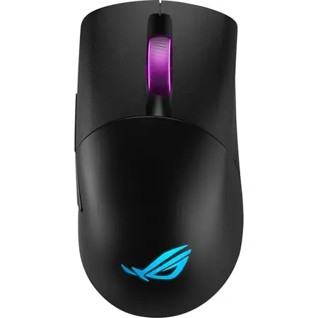 Mouse gaming wireless ASUS ROG Keris Wireless, switch-uri ROG push-fit, 16000 dpi, 5 butoane, conectivitate triplu-mod (cu fir /2.4 GHz/Bluetooth), iluminare RGB Aura Sync, Negru