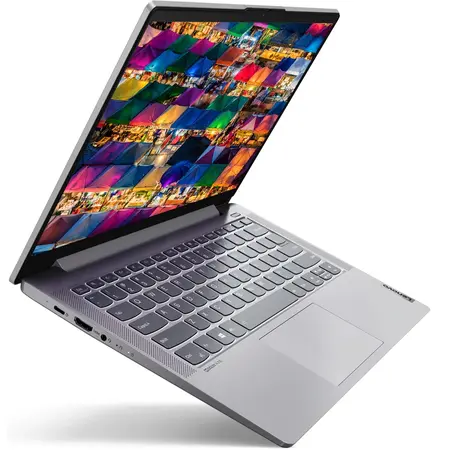 Laptop Lenovo ultraportabil IdeaPad 5 14IIL05 cu procesor Intel Core i7-1065G7 pana la 3.90 GHz, 14", Full HD, 8GB, 512GB SSD, Intel Iris Plus Graphics, Free DOS, Platinum Grey