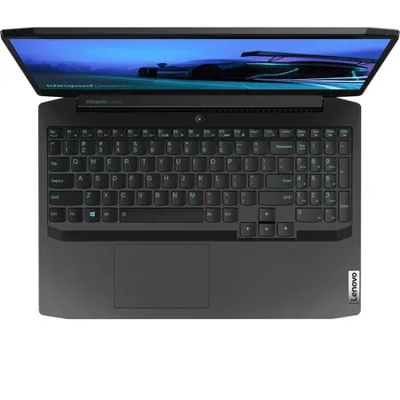 Laptop Gaming Lenovo IdeaPad 3 15ARH05 cu procesor AMD Ryzen 5 4600H pana la 4.00 GHz, 15.6", Full HD, 8GB, 256GB SSD, NVIDIA GeForce GTX 1650 4GB, Free DOS, Onyx Black