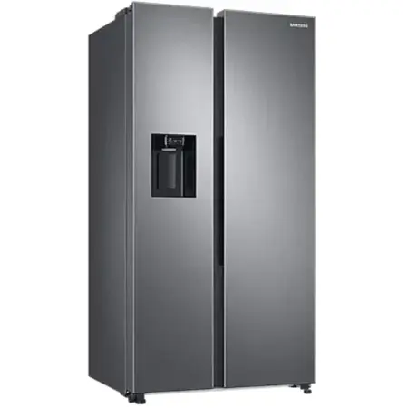Side By Side Samsung RS68A8520S9/EF, 609 l, Clasa F, Full No Frost, Twin Cooling Plus, Conversie Smart 5 in 1, Non-Plumbing, SpaceMax, Compresor Digital Inverter, Dozator apa, Inox