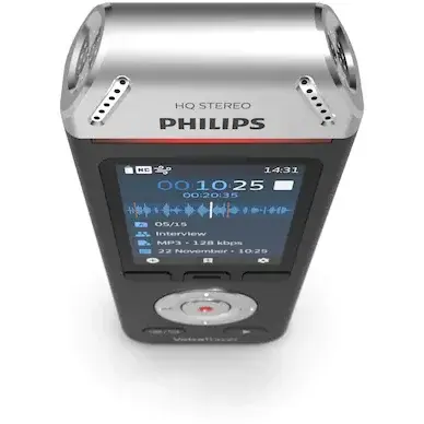 Reportofon Philips DVT2110, 8GB, Negru/Crom