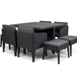 Keter SET MOBILIER GRADINA CURVER COLUMBIA 9 PIESE GRAFIT GRI