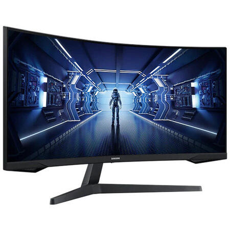 Monitor LED Samsung Gaming Odyssey G5 LC34G55TWWUXEN Curbat 34 inch 1 ms Negru HDR FreeSync Premium 165 Hz