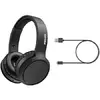 Philips Wireless on ear headphones with mic, adjustable earshells and headband for optimal comfort, remote control for handsfree calls and music, 40mm speaker drivers, big, bold bass you can feel, flat and inward folding design for easy portability, battery up to