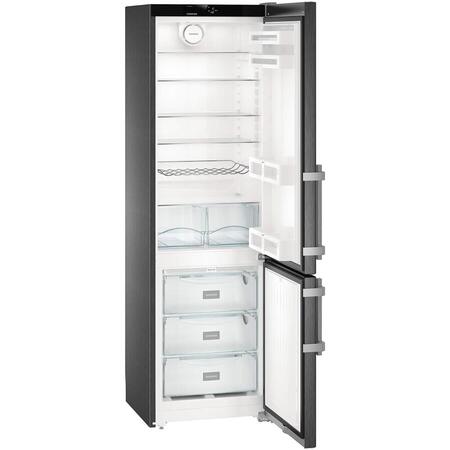 Combina frigorifica CNbs 4015, 356 L, Clasa E, NoFrost, BlackSteel