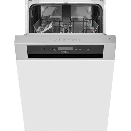 Masina de spalat vase partial incorporabila Whirpool WSBC 3M17 X, 10 seturi, 6 programe, Al 6-lea Simt, AquaStop, 45 cm, clasa F