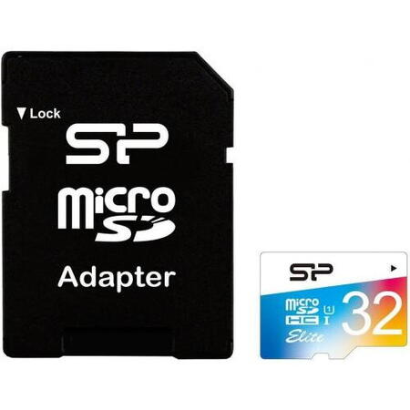 Card de memorie Silicon Power 32GB Elite/UHS UHS-1 Retail pack w/ adaptor (Colorful)