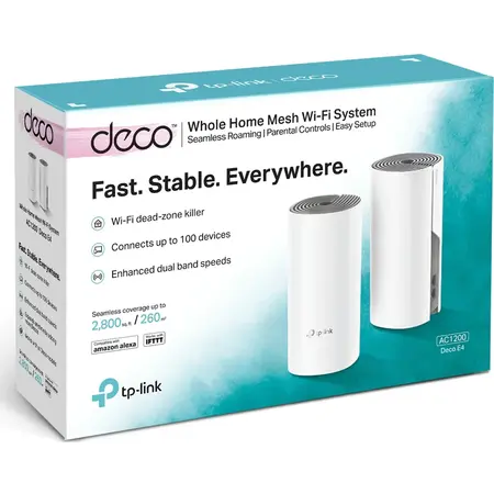 Sistem wireless Mesh Complete Coverage - router AC1200, Deco E4(2-pack)
