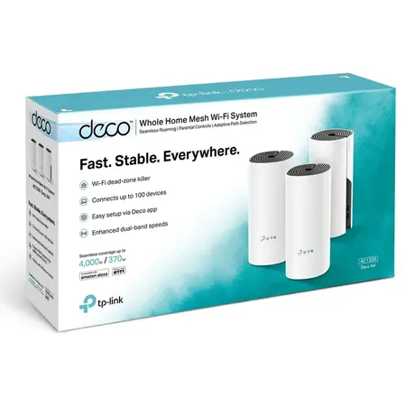 Sistem wireless Mesh Complete Coverage - router AC1200 ,Deco M4(3-pack)