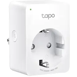 TP-LINK Priza inteligenta Schuko x 1, 10 A, programare prin smartphone, Bluetooth, WiFi, alb, Tapo P100(1-pack)