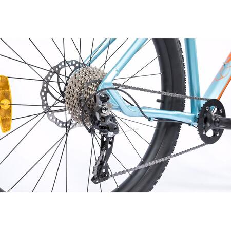 Bicicleta Pegas MTB Fat Bike Drumuri Grele 18.5", Bleu/Portocaliu