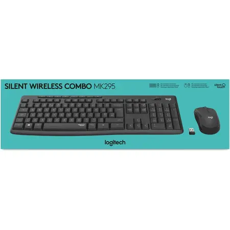 Kit wireless tastatura si mouse MK295 Silent, US layout, Graphite