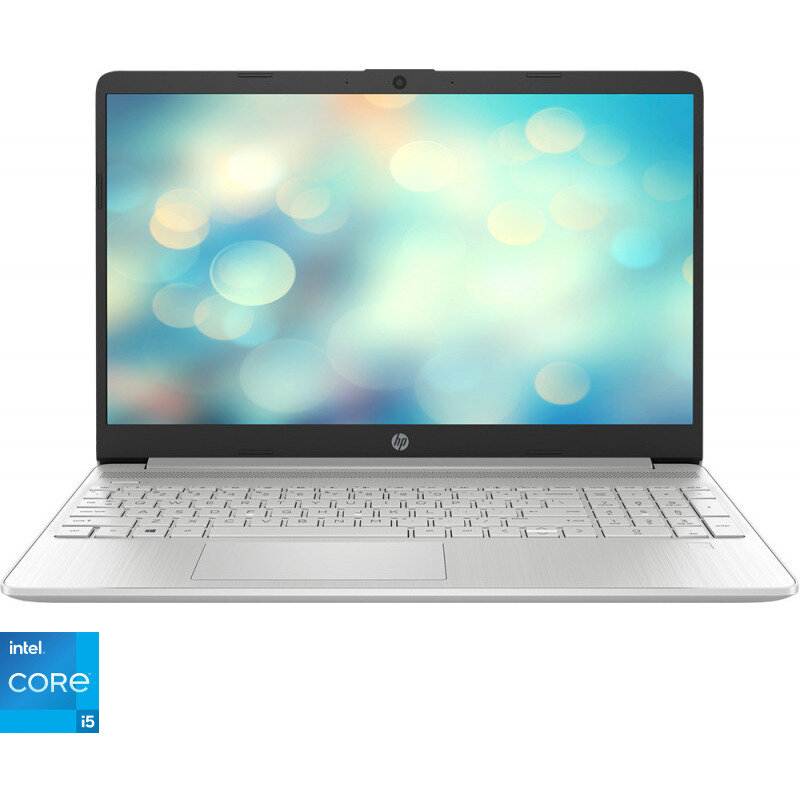 Laptop HP 15s-fq2016nq cu procesor Intel® Core™ i5-1135G7 pana la 4.20 GHz, 15.6, Full HD, 8GB, 256GB SSD, Intel® Iris® Xᵉ Graphics, Free DOS, Natural Silver