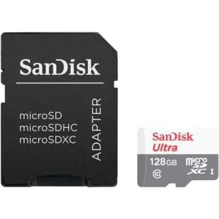Card de memorie MicroSDXC SanDisk, 128GB, CL10, include adaptor SD