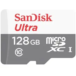 Card de memorie MicroSDXC SanDisk, 128GB, CL10, include adaptor SD
