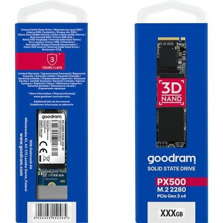 SSD Goodram, PX500, 256GB, M2 2280, PCIe NVMe gen 3 x4