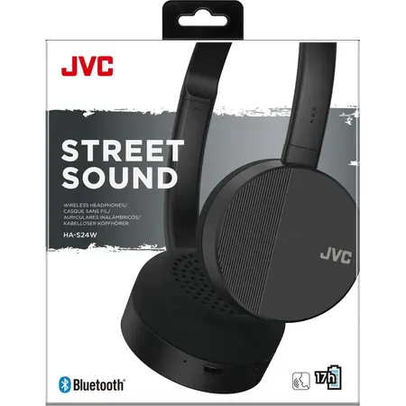 Casti on-ear Bluetooth JVC HA-S24W-B-E, Negru