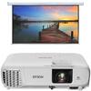 Videoproiector EPSON EH-TW740, Full HD 1920 x 1080, 3300 lumeni, contrast 16000:1 + Ecran electric 240 x 135