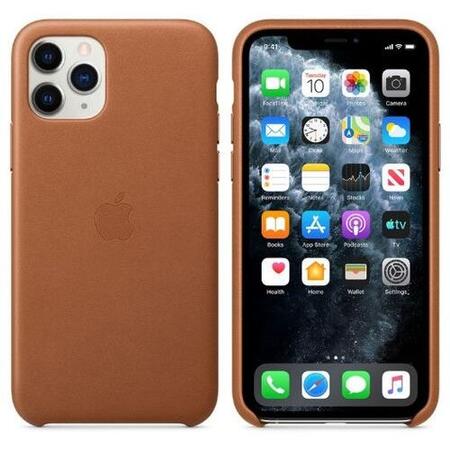 Husa de protectie Apple pentru iPhone 11 Pro, Piele, Saddle Brown