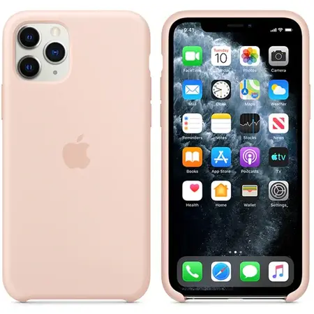 Husa de protectie Apple pentru iPhone 11 Pro, Silicon, Pink Sand