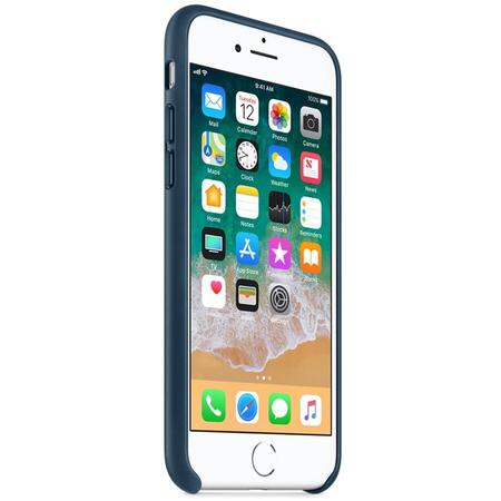 Husa de protectie Apple pentru iPhone 8 / iPhone 7, Piele, Cosmos Blue