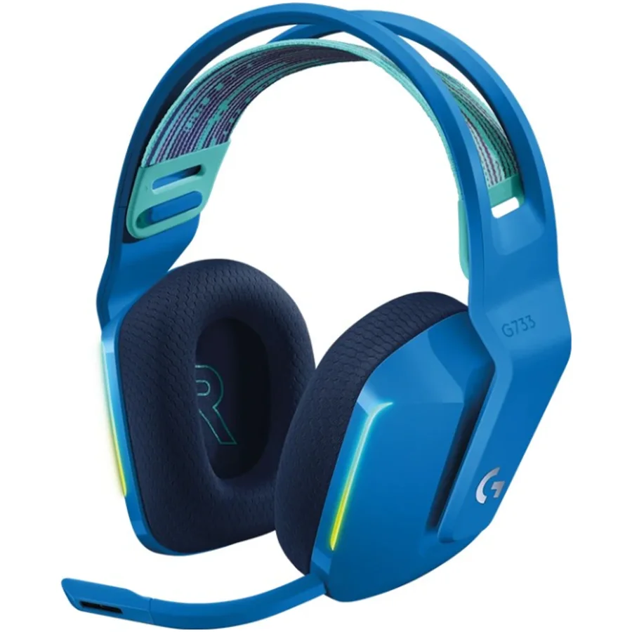 Casti gaming wireless Logitech G733, ultrausoare, Lightsync RGB, Albastru