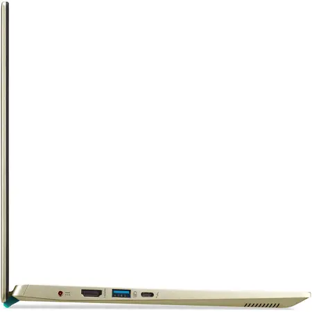 Laptop ultraportabil Acer Swift 3X SF314 cu procesor Intel Core i5-1135G7, 14", Full HD, 8GB, 512GB SSD, Intel Iris XE Graphics, Windows 10 Pro, Safari Gold