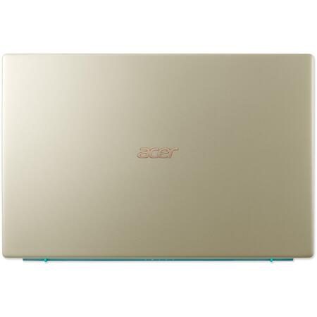 Laptop ultraportabil Acer Swift 3X SF314 cu procesor Intel Core i5-1135G7, 14", Full HD, 8GB, 512GB SSD, Intel Iris XE Graphics, Windows 10 Pro, Safari Gold