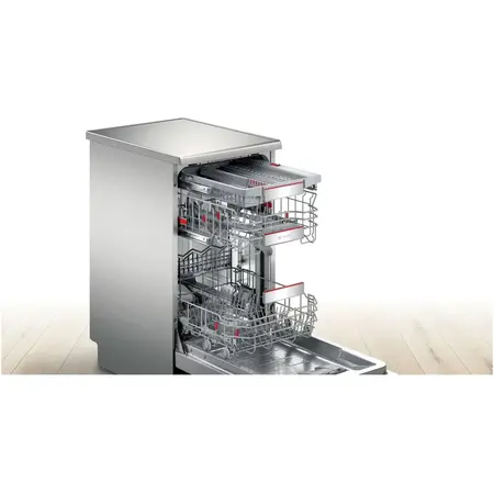 Masina de spalat vase Bosch SPS6ZMI35E, 10 seturi, 8 programe, Home Connect, Clasa C, 45 cm, Inox antiamprenta