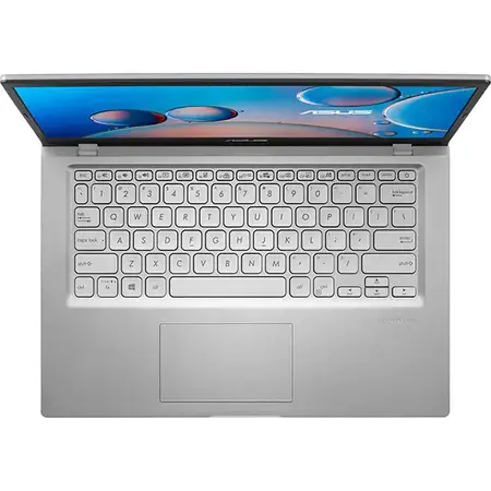Laptop ultraportabil ASUS X415MA cu procesor Intel® Celeron® N4020 pana la 2.80 GHz, 14", Full HD, 4GB, 256GB SSD, Intel® UHD Graphics 600, Free DOS, Transparent silver