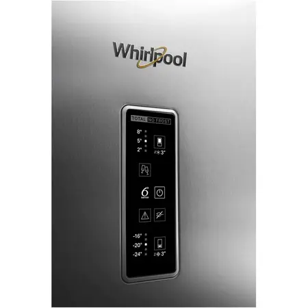 Combina frigorifica Whirlpool WB70E972X, 444l, Clasa E, Total No Frost, 6th Sense, Active 0, H 195.5 cm, Inox anti-amprenta