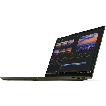 Laptop ultraportabil Lenovo Yoga Slim 7 14ITL05 cu procesor Intel Core i5-1135G7 pana la 4.20 GHz, 14", Full HD, 8GB, 512GB SSD, Intel Iris Xe Graphics, Windows 10 Home, Dark Moss