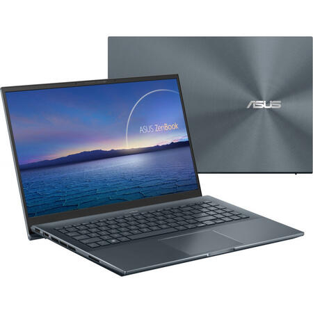 Ultrabook ASUS 15.6'' ZenBook Pro 15 UX535LH, FHD, Intel Core i5-10300H, 8GB DDR4, 1TB HDD + 512GB SSD, GeForce GTX 1650 4GB, Win 10 Home, Pine Grey