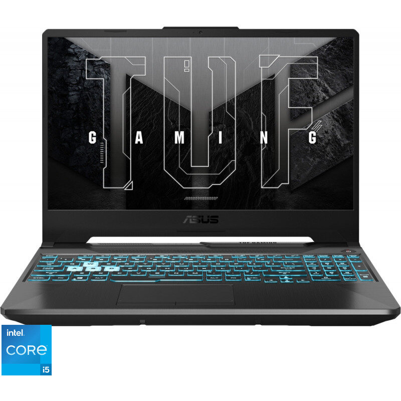 Laptop Gaming ASUS TUF F15 FX506HE cu procesor Intel® Core™ i5-11400H pana la 4.50 GHz, 15.6, Full HD, 144Hz, 8GB, 512GB SSD, NVIDIA® GeForce RTX™ 3050 Ti 4GB, Free DOS, Graphite Black