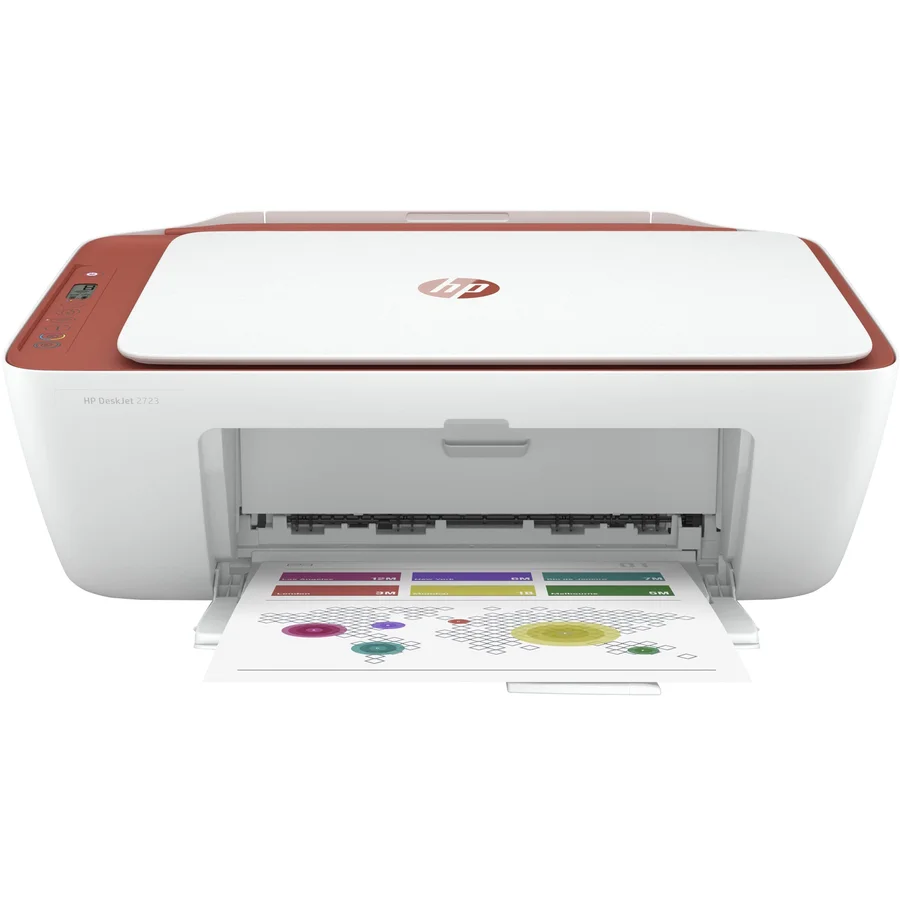 Multifunctional Inkjet color HP DeskJet 2723e All-in-One Printer, Wireless, A4, rosu