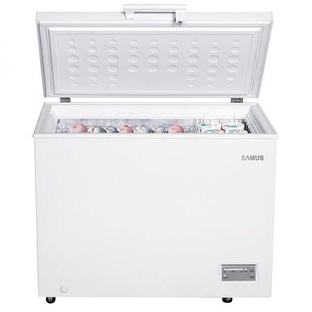 Lada frigorifica Samus LS312, 287 L, Fast freeze, Termostat reglabil, Interior aluminiu, L 109 cm, Alb