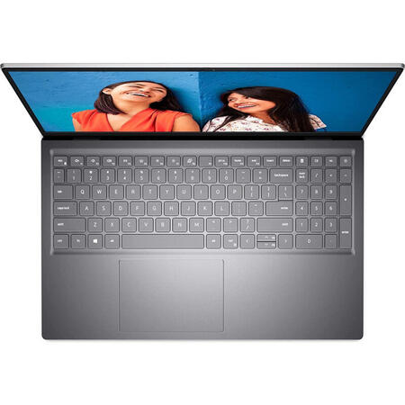 Laptop DELL 15.6'' Inspiron 5510 (seria 5000), FHD, Intel Core i7-11370H, 8GB DDR4, 512GB SSD, Intel Iris Xe, Linux, Platinum Silver