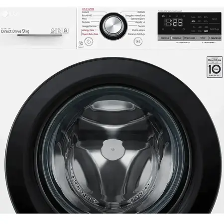 Masina de spalat rufe LG F4WV309S6E, 9 kg, 1400 rpm, Clasa B, Steam, AI Direct Drive, Control touch, Alb