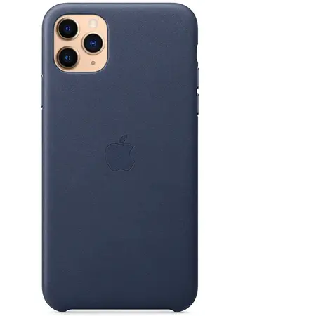 Husa de protectie Apple pentru iPhone 11 Pro Max, Piele, Midnight Blue