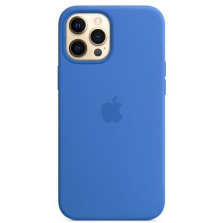 Husa de protectie Apple Silicone Case MagSafe pentru Iphone 12 Pro Max, Capri Blue