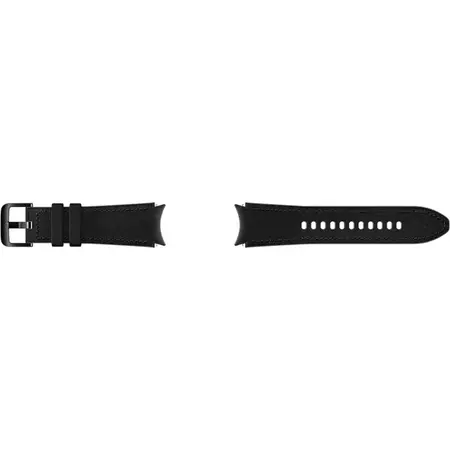 Galaxy Watch 4 / 4 Classic - Bratara Hybrid, cu cusatura (20mm, M/L), piele - Negru