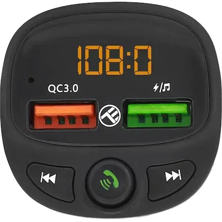 Modulator FM Bluetooth Tellur FMT-B7, USB, microSD, QC 3.0, Negru