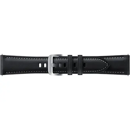 Curea ceas smartwatch Samsung Galaxy Watch3, Stitch Leather, 20mm, S/M, Black