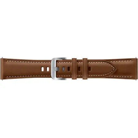 Curea ceas smartwatch Samsung Galaxy Watch3, Stitch Leather, 20mm, S/M, Brown