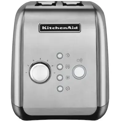 Prajitor de paine KitchenAid Stainless Steel 5KMT221ESX, 1100W, 2 sloturi, Argintiu
