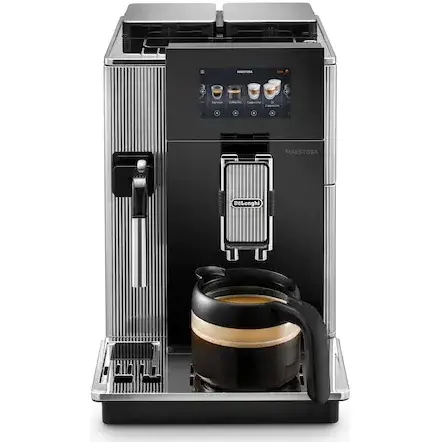 Espressor automat DE’LONGHI MAESTOSA EPAM 960.75.GLM, 1450W, 19 bari, 2.5l, 2 rasnite, Sistem LatteCrema, Carafa pentru ciocolata si gheata, Coffee Link App, Negru/Inox